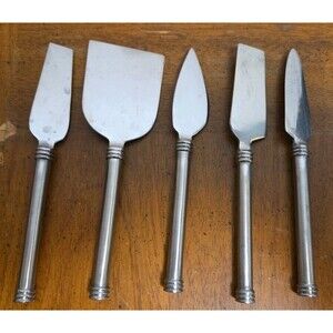 RSVP Heavy Duty Endurance Stainless Steel 6" Hard Soft Cheese 5 pc Knife Set